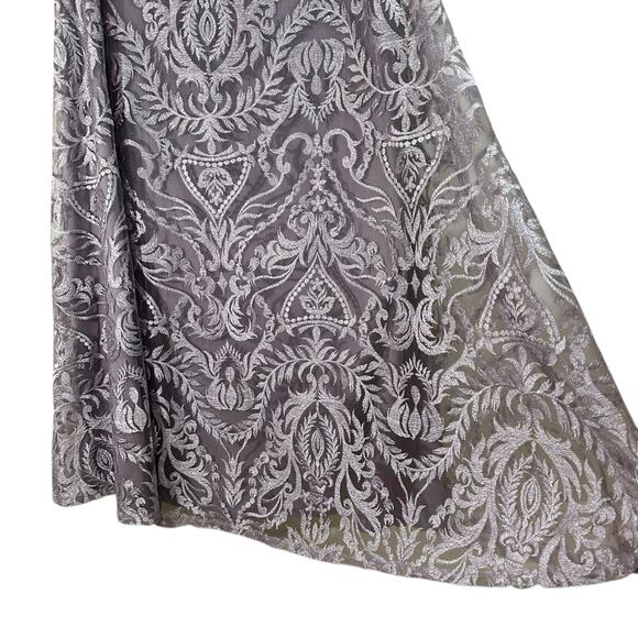 Speechless Plus Size 16 Damask Pattern V-Neck Formal Gown Lavender Prom Formal - Picture 8 of 16